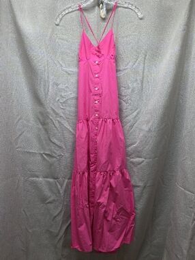 Fashion Nova, Hot Pink, Women's Dress, Elastic Back, Adjustable Spaghetti Straps